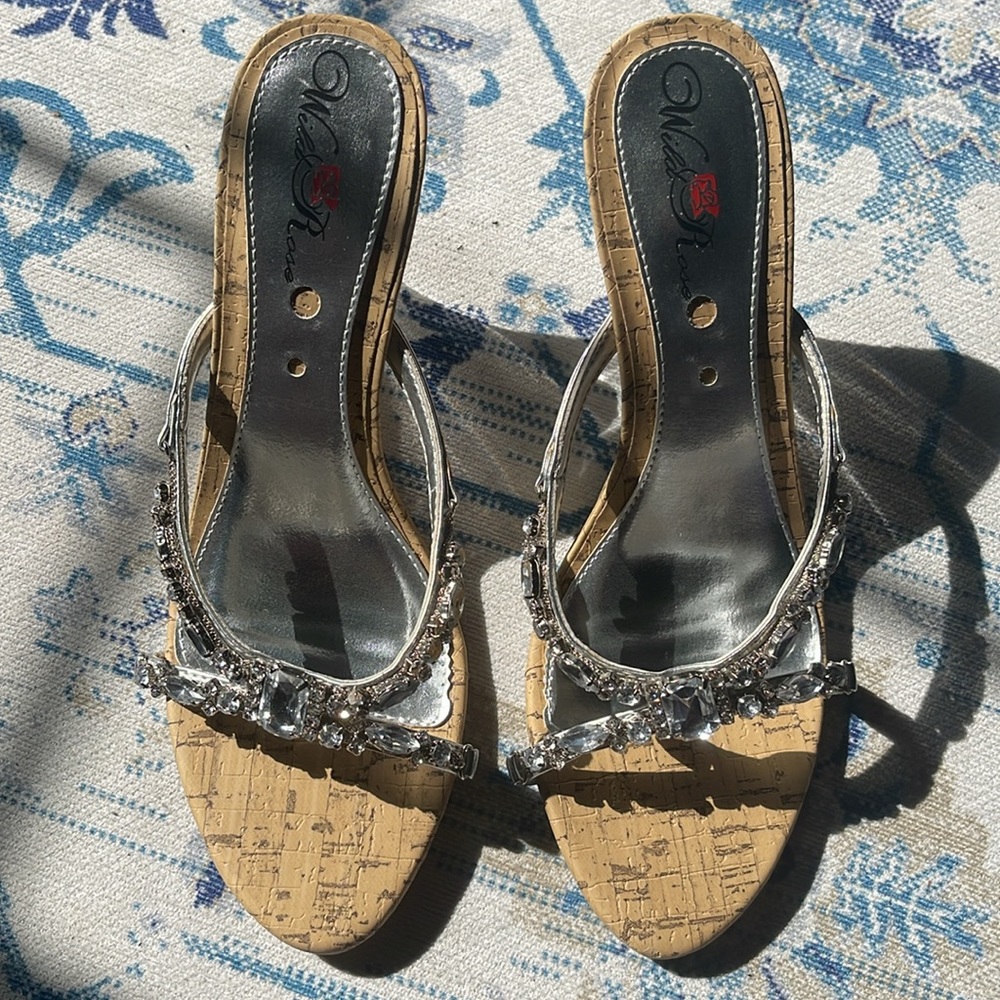 Wild Rose (slip on wedge heels) 8 1/2 FITS like 8